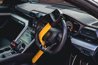 Stoplock Pro Elite premium steering wheel lock fitted across a vehicle steering wheel